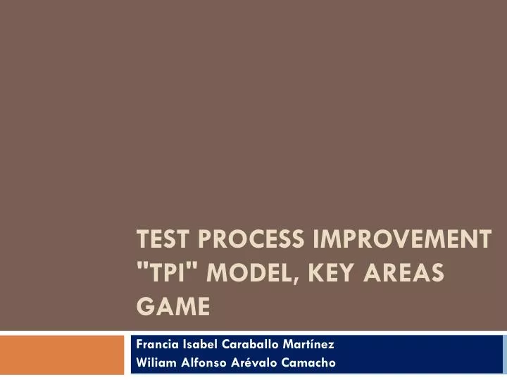 test process improvement tpi model key areas game