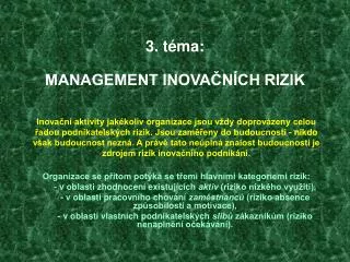 3 t ma management inova n ch rizik