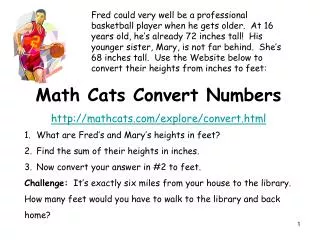 Math Cats Convert Numbers mathcats/explore/convert.html