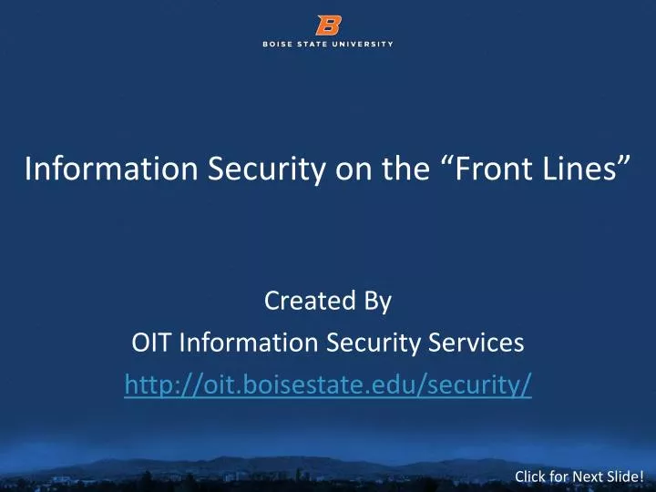 information security on the front lines