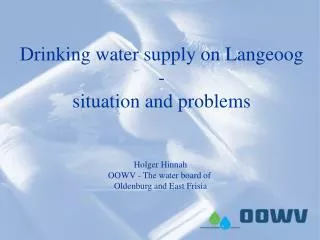 Drinking water supply on Langeoog - situation and problems