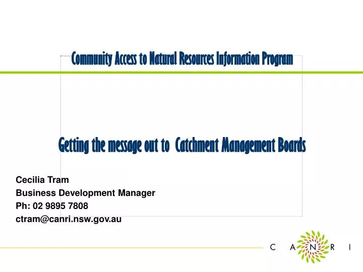 community access to natural resources information program