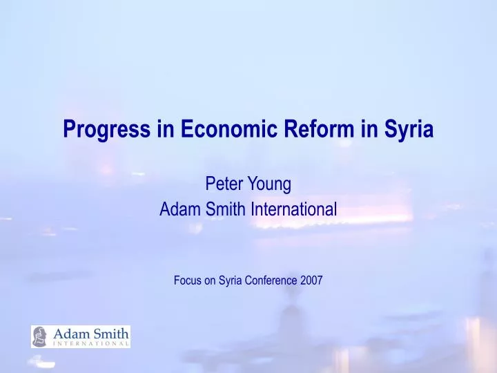 progress in economic reform in syria