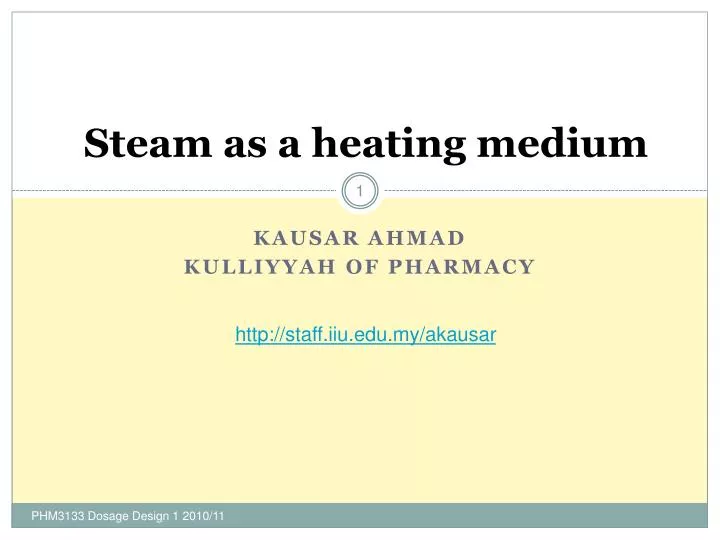 steam as a heating medium