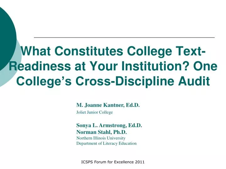 what constitutes college text readiness at your institution one college s cross discipline audit