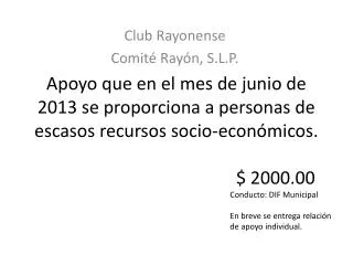 club rayonense comit ray n s l p