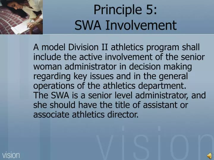 principle 5 swa involvement