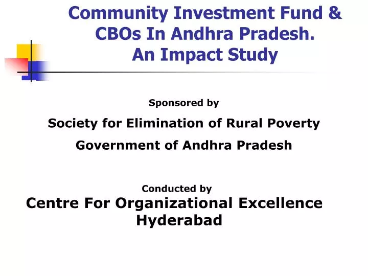 community investment fund cbos in andhra pradesh an impact study
