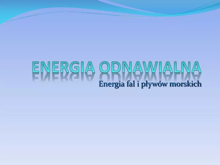 energia odnawialna