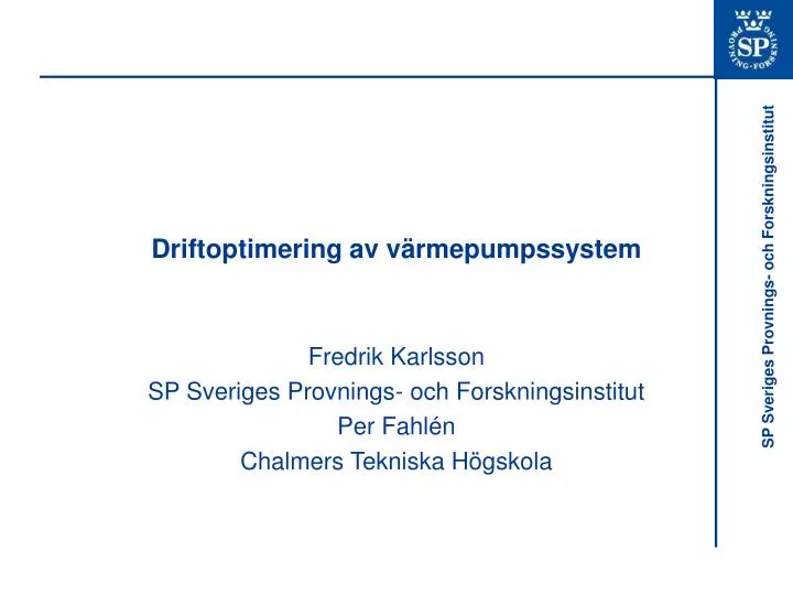 driftoptimering av v rmepumpssystem