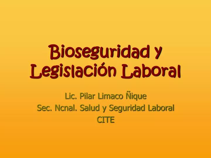 bioseguridad y legislaci n laboral