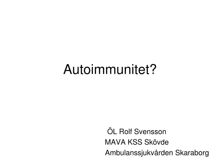 autoimmunitet