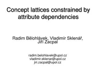 concept lattices constrained by attribute dependencies