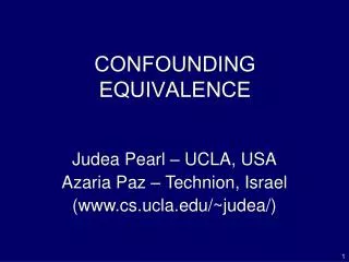 CONFOUNDING EQUIVALENCE