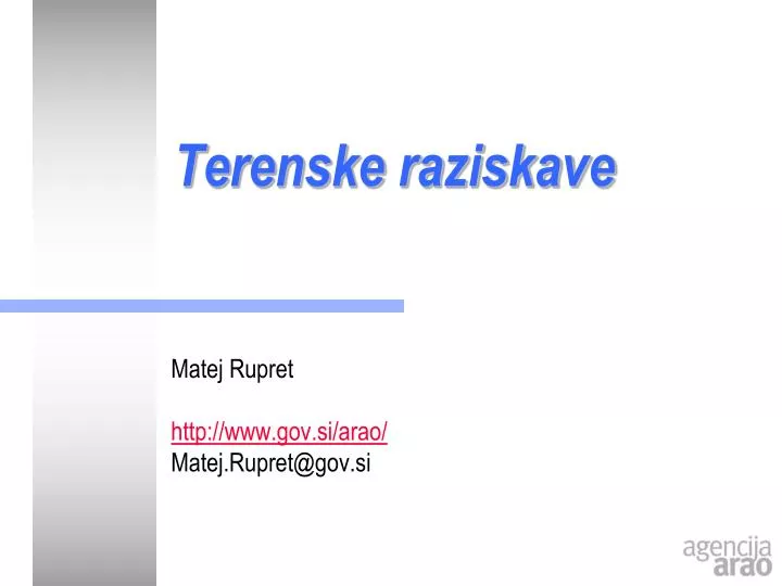 terenske raziskave