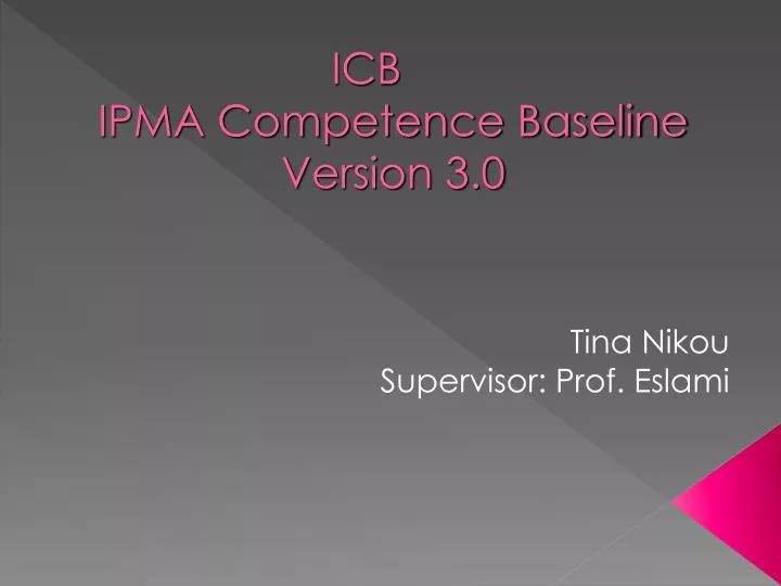icb ipma competence baseline version 3 0