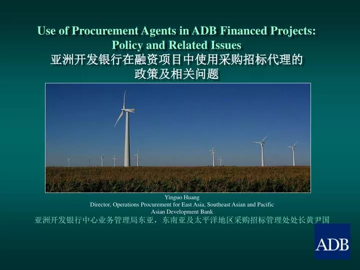 use of procurement agents in adb financed projects policy and related issues