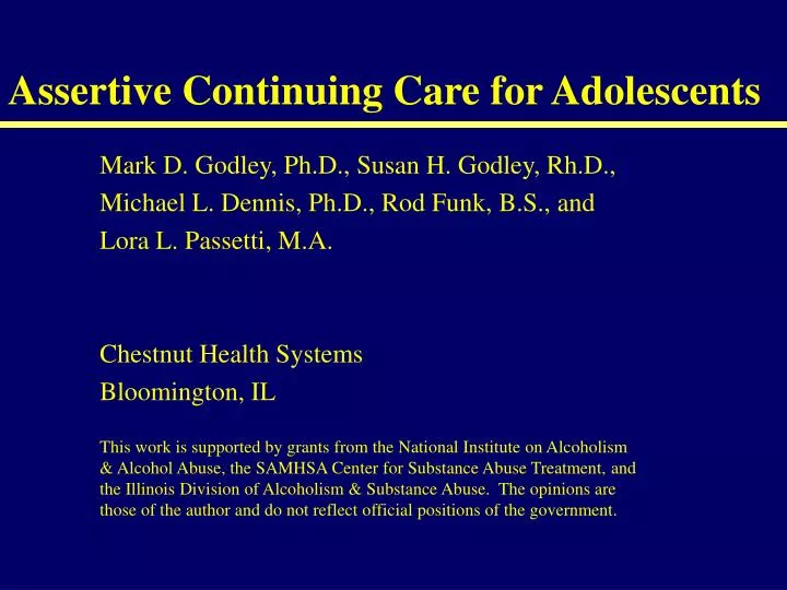 assertive continuing care for adolescents