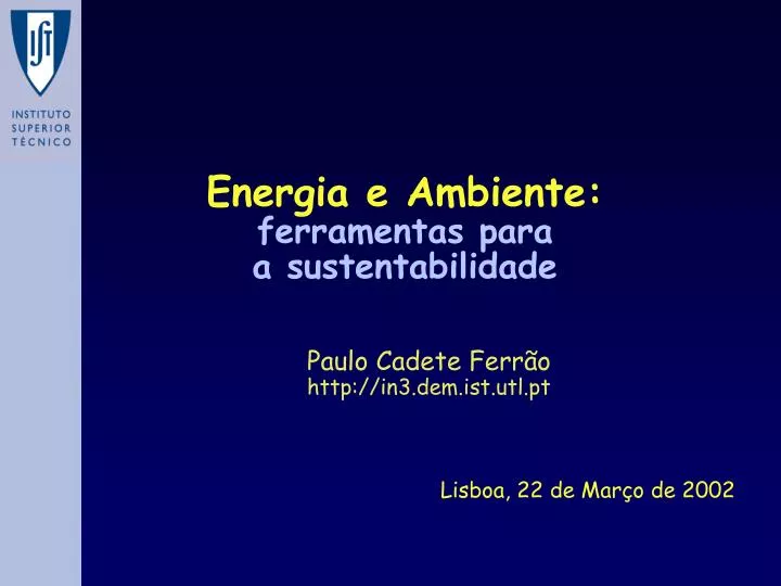 energia e ambiente ferramentas para a sustentabilidade