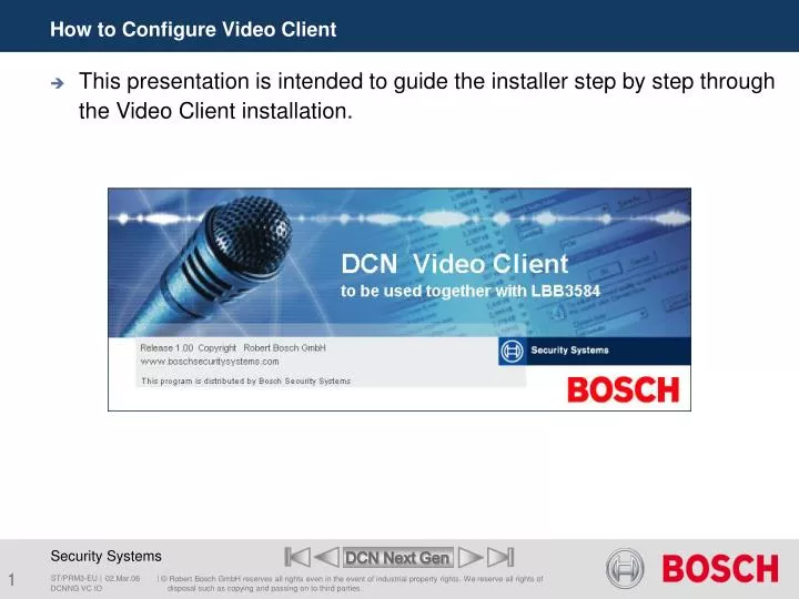 how to configure video client