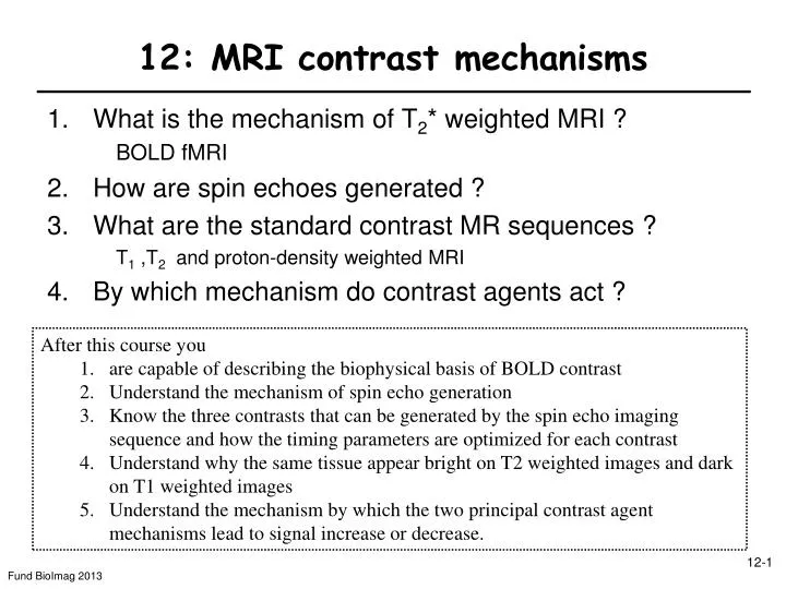 12 mri contrast mechanisms