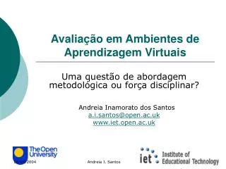 avalia o em ambientes de aprendizagem virtuais