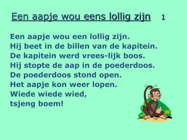 een aapje wou eens lollig zijn 1