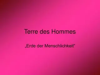 terre des hommes