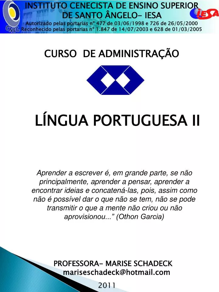 01 Lingua Portuguesa - Administração