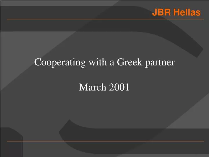 cooperating with a greek partner march 2001