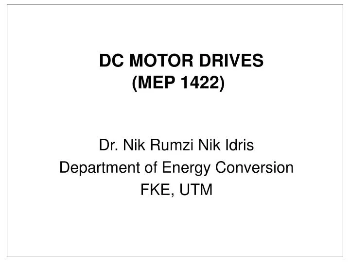 dc motor drives mep 1422