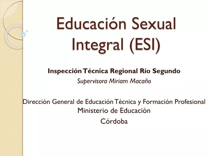 educaci n sexual integral esi