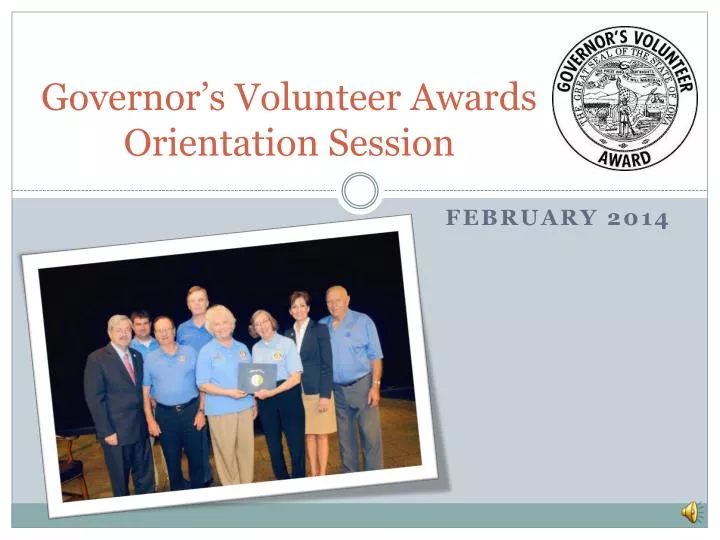 governor s volunteer awards orientation session