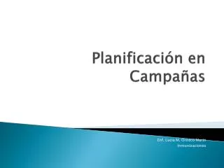 planificaci n en campa as
