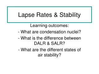 lapse rates stability