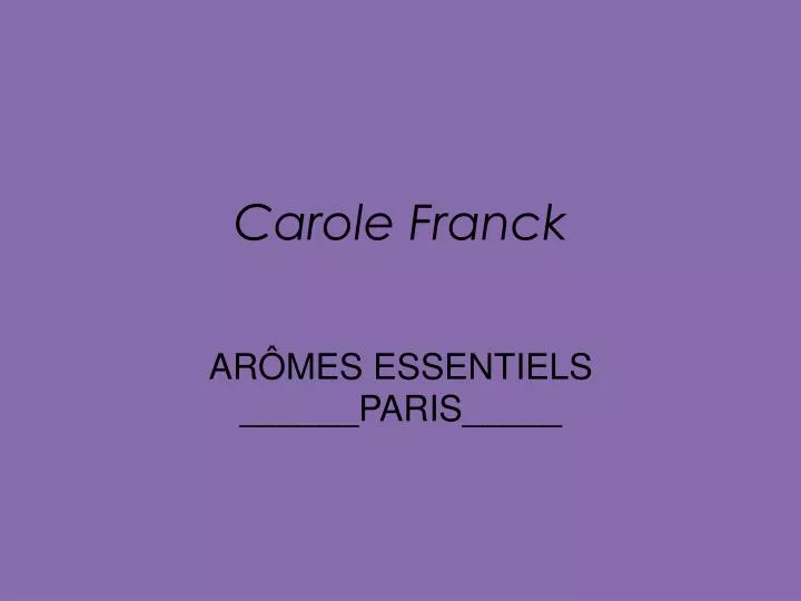 carole franck
