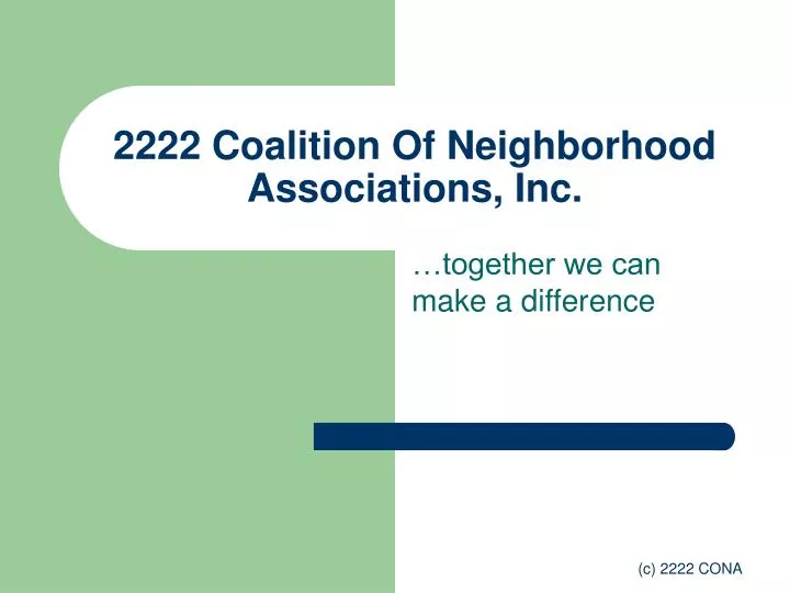 2222 coalition of neighborhood associations inc