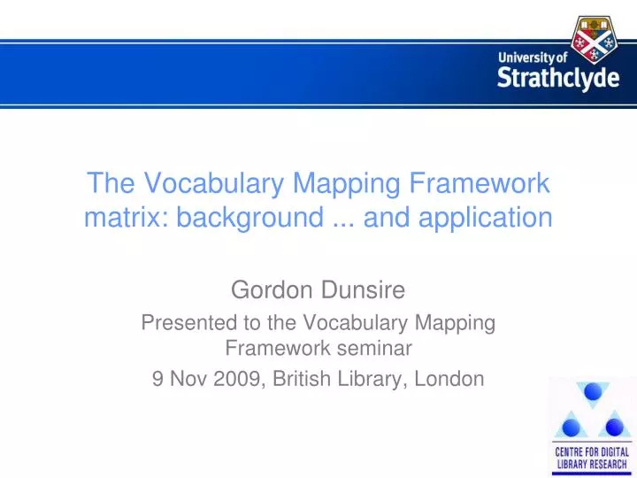 the vocabulary mapping framework matrix background and application