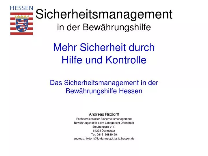 sicherheitsmanagement in der bew hrungshilfe