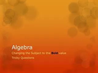 Algebra