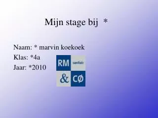mijn stage bij