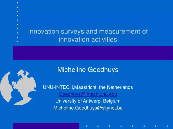 innovation surveys and measurement of innovation activities