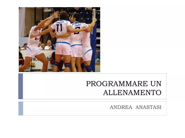 programmare un allenamento