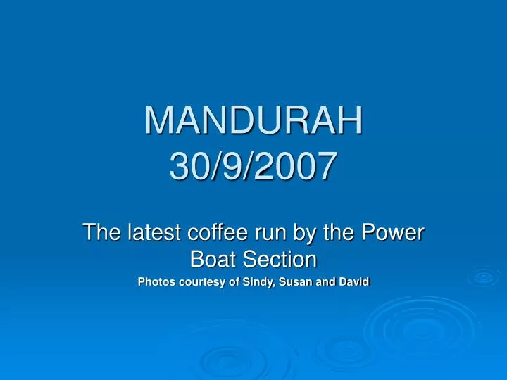 mandurah 30 9 2007