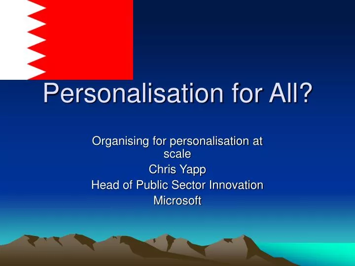 personalisation for all