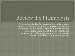 Review the Plasmolysis
