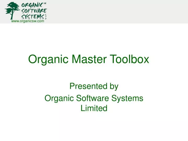 organic master toolbox