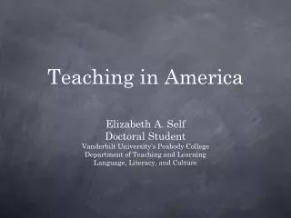 Teaching in America