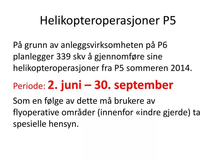 helikopteroperasjoner p5