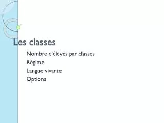 les classes